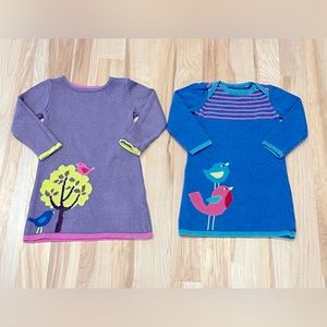 Baby Boden Bundle of 2 Knit Sweater Dresses - Purple / Blue, Size 2 - 3 Yrs